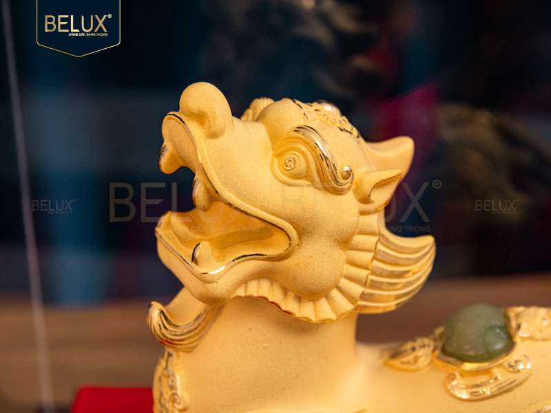 Tượng Tỳ Hưu dát vàng cát&nbsp;15x7.5x11cm